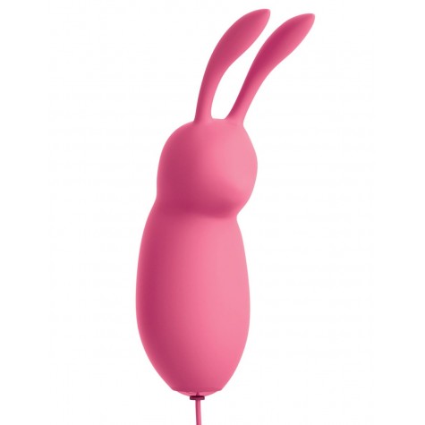 Розовая, работающая от USB вибропуля в форме кролика Cute